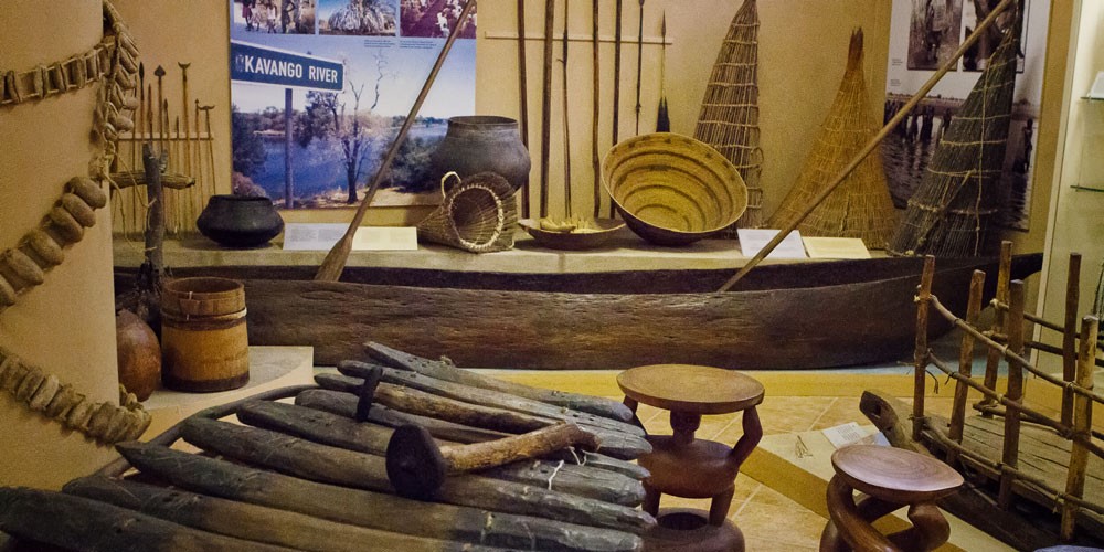 instrumentos musicais no museu do Swakopmund 